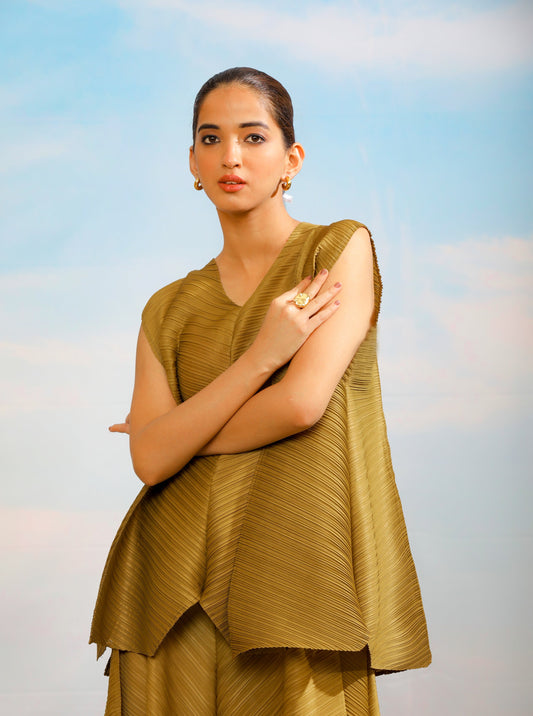 Robe plissée Flora noire