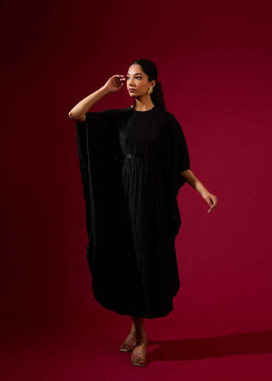 Robe plissée Flora noire