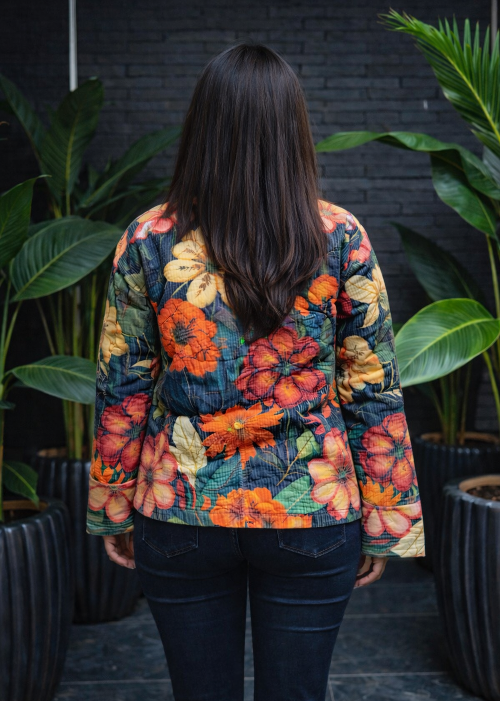 Navy Fleurina Jacket