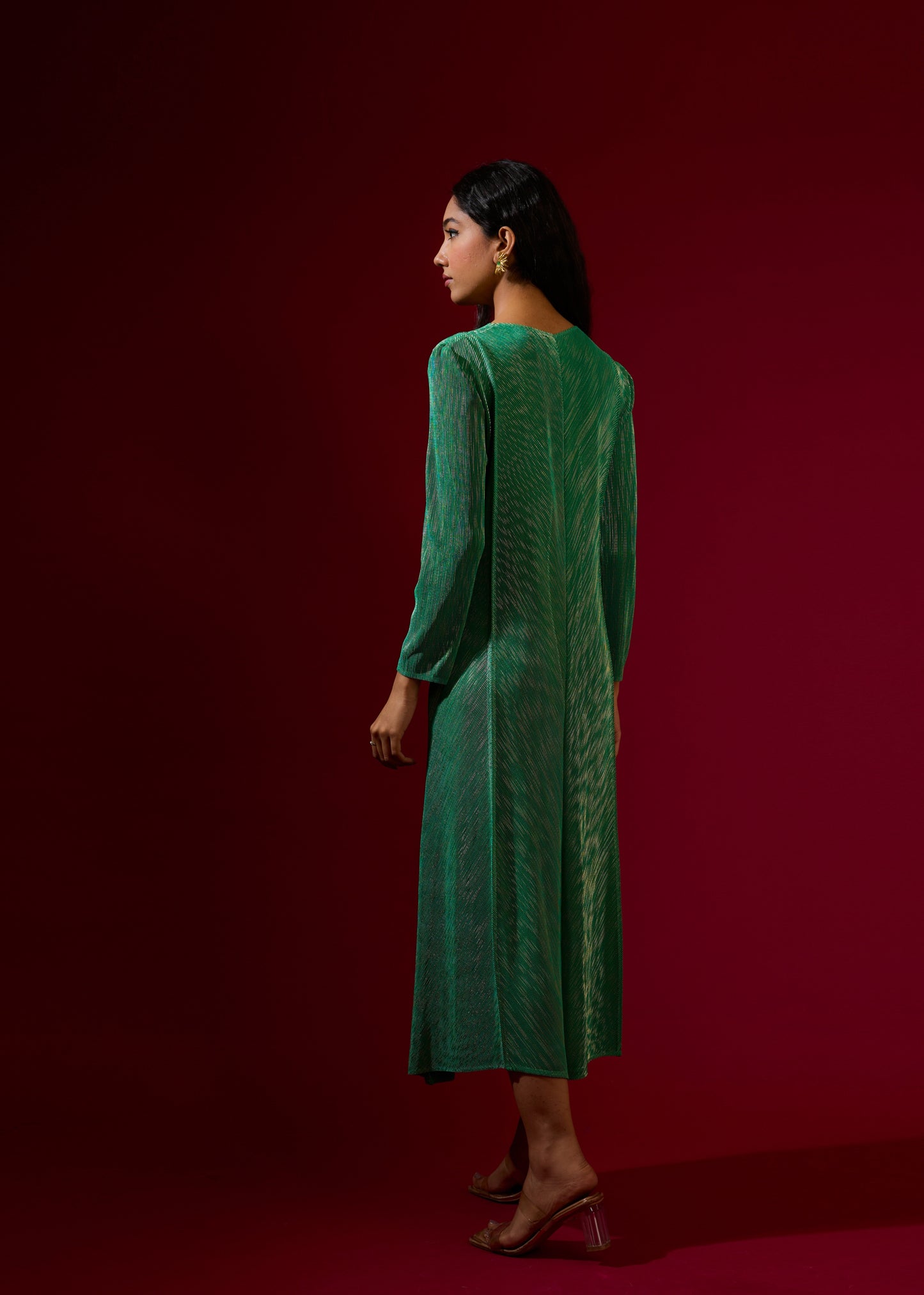 Jayden Metallic Dress - Green