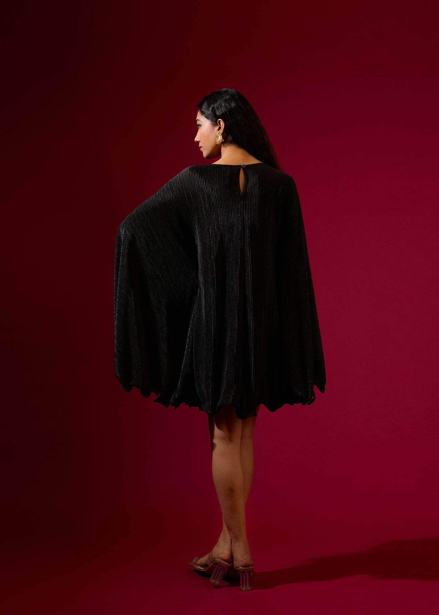 Black Mini Pleated Dress