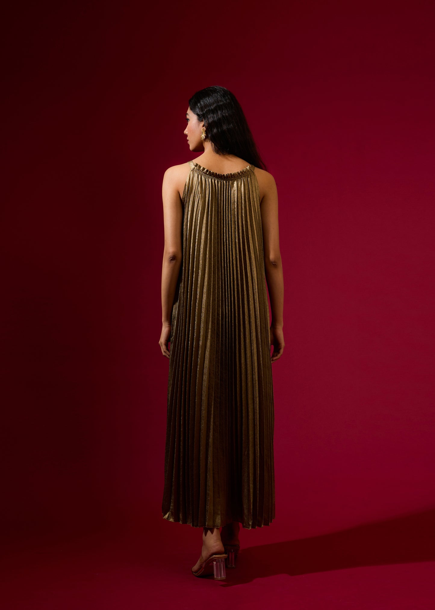 Luna Metallic Dress - Gold