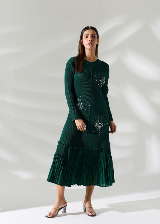 Ember Pearl Dress - Emerald Green