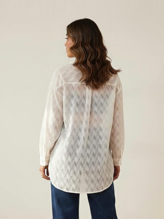 Ivory Dobby Check Shirt