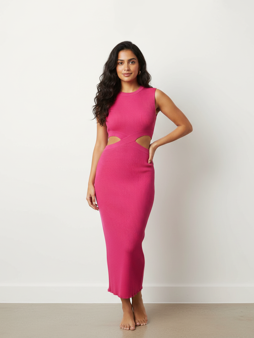 strapless open back dress Aje Tidal Tucked Cut Out Midi Dress For Hire in Mama Rentals main image 0