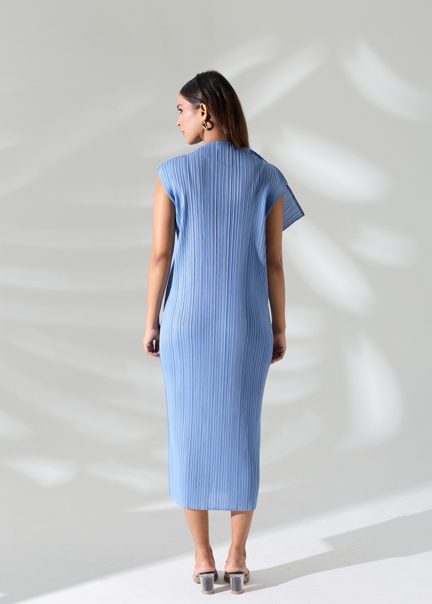 Osho Shoulder flap Dress - Light Blue