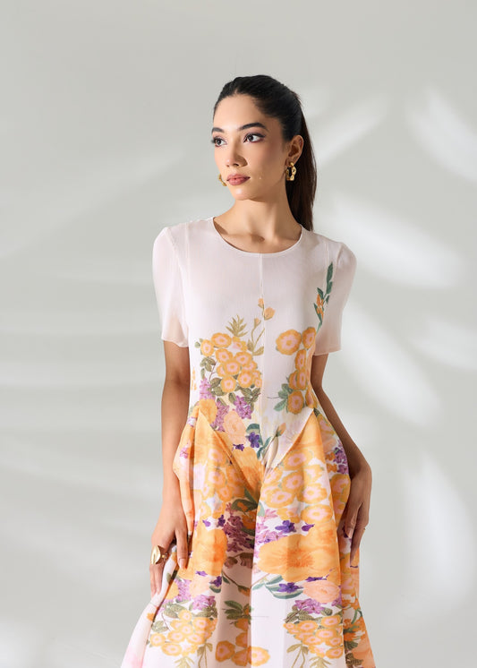 Printed Eve Dress - Ivory