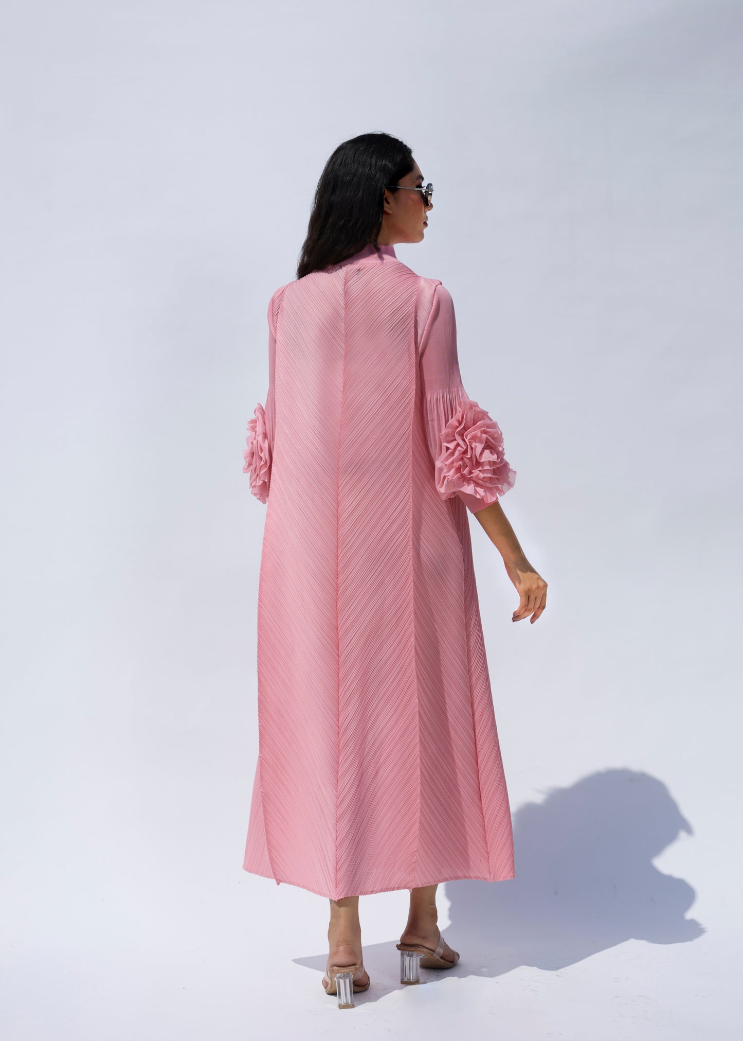 Robe plissée Flora noire