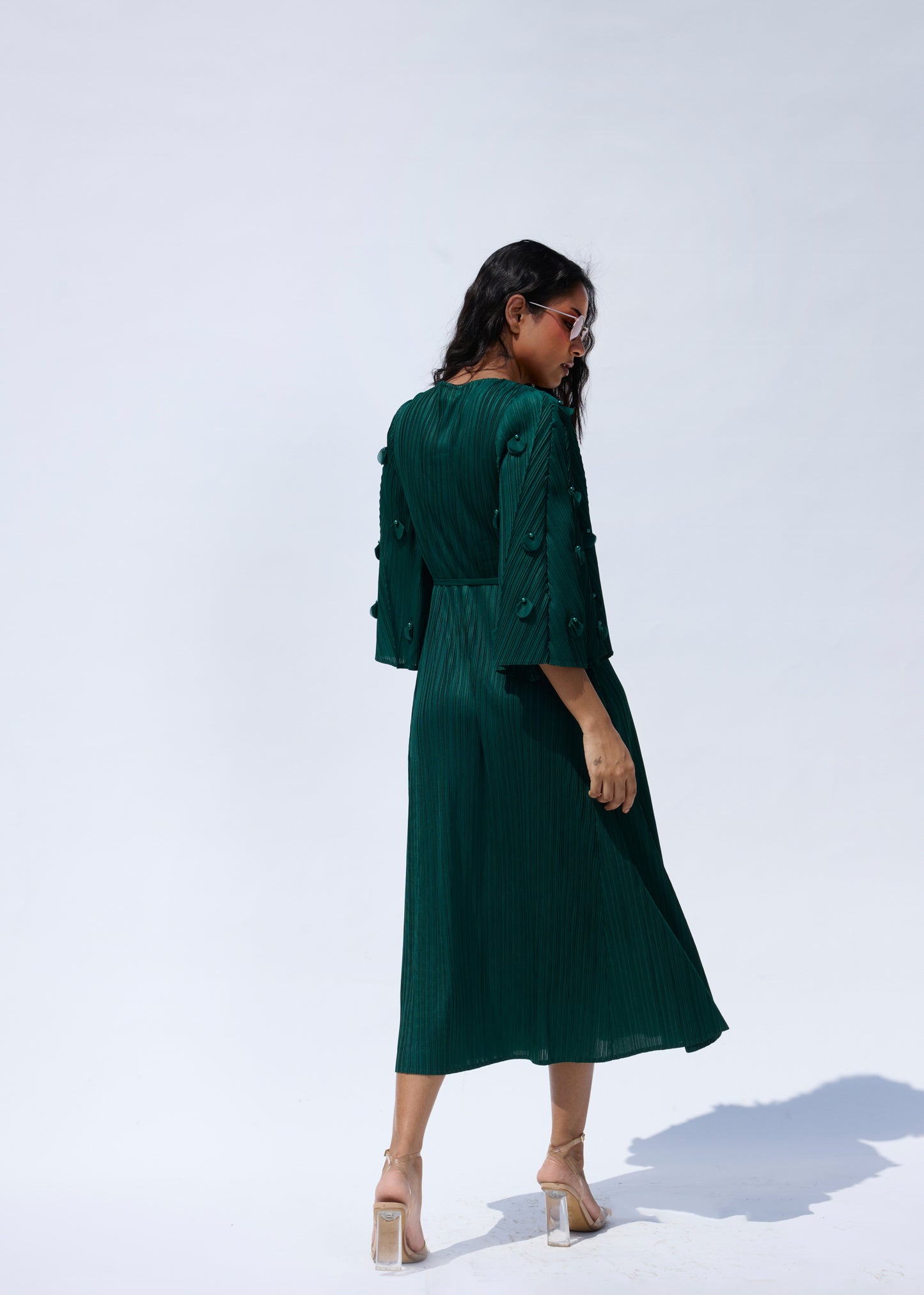 Robe plissée Flora noire