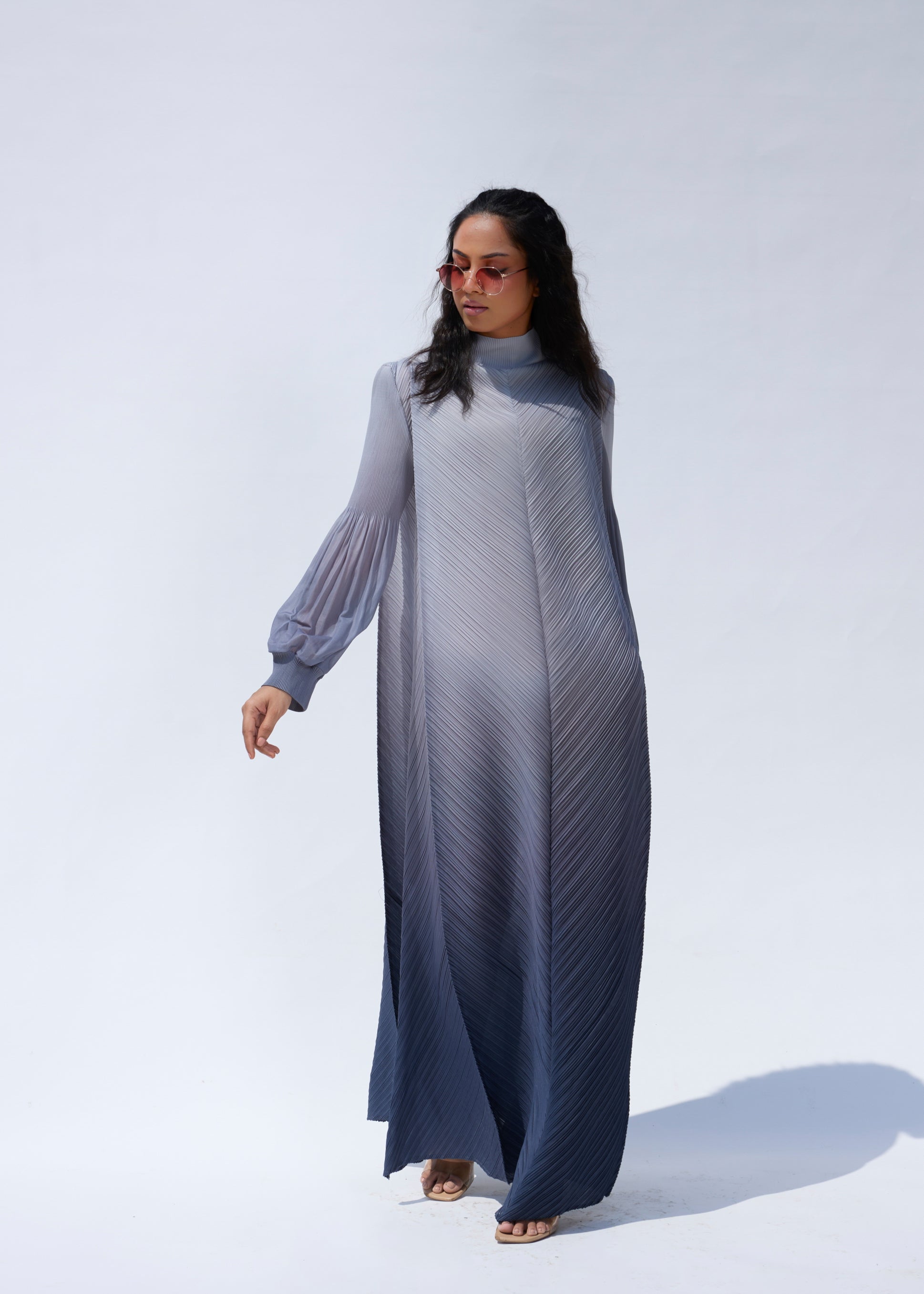 grey ombre dress Sheath-Column Floor Length Ombre Chiffon Bridesmaid Dress COCOMELODY COZF17015, Meadow
