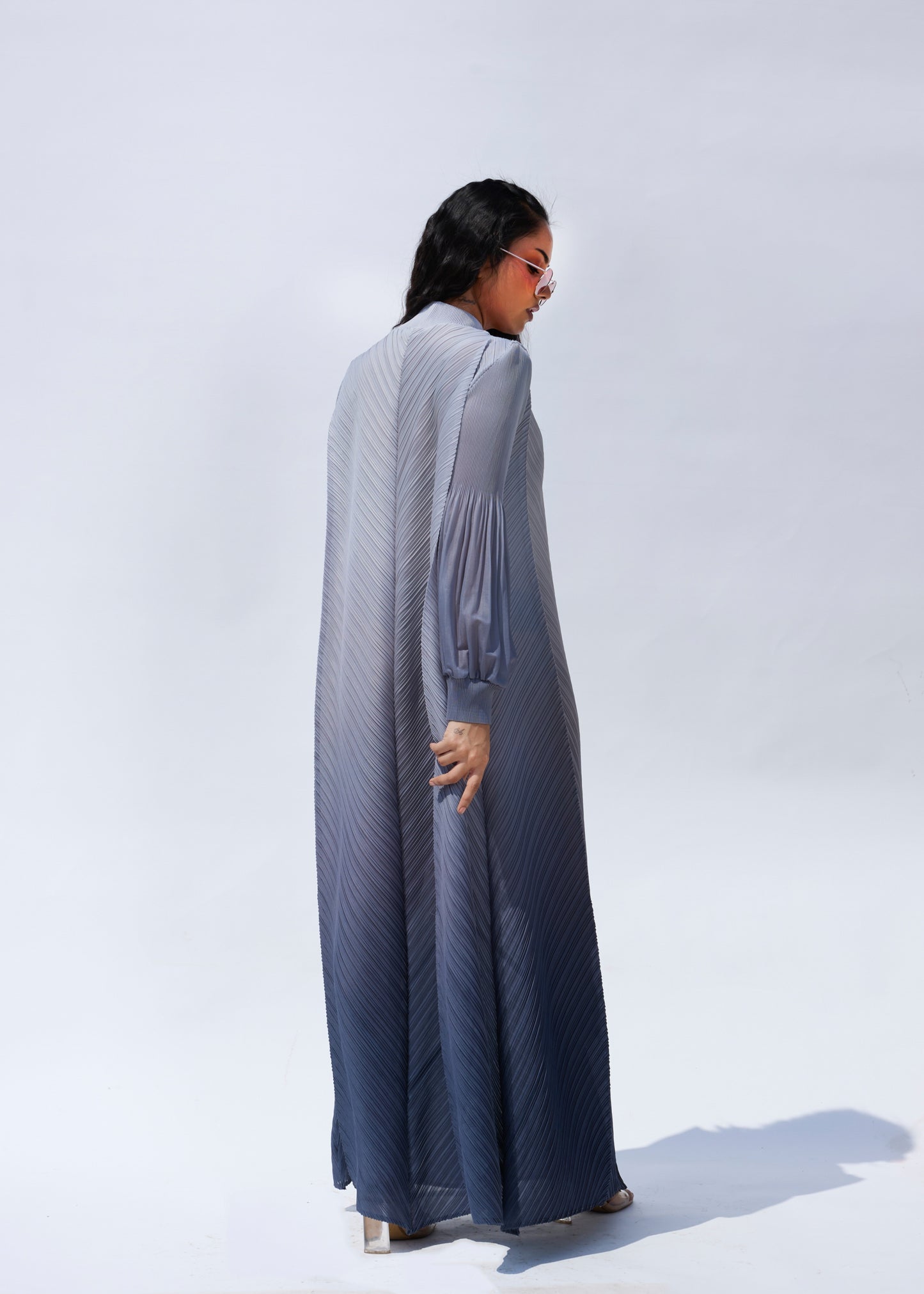 Robe plissée Flora noire