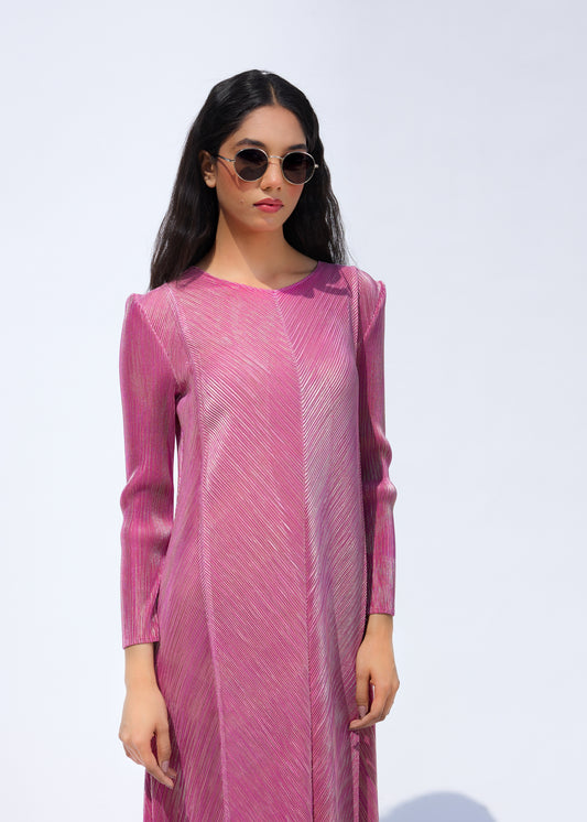 Jayden Metallic Dress - Pink