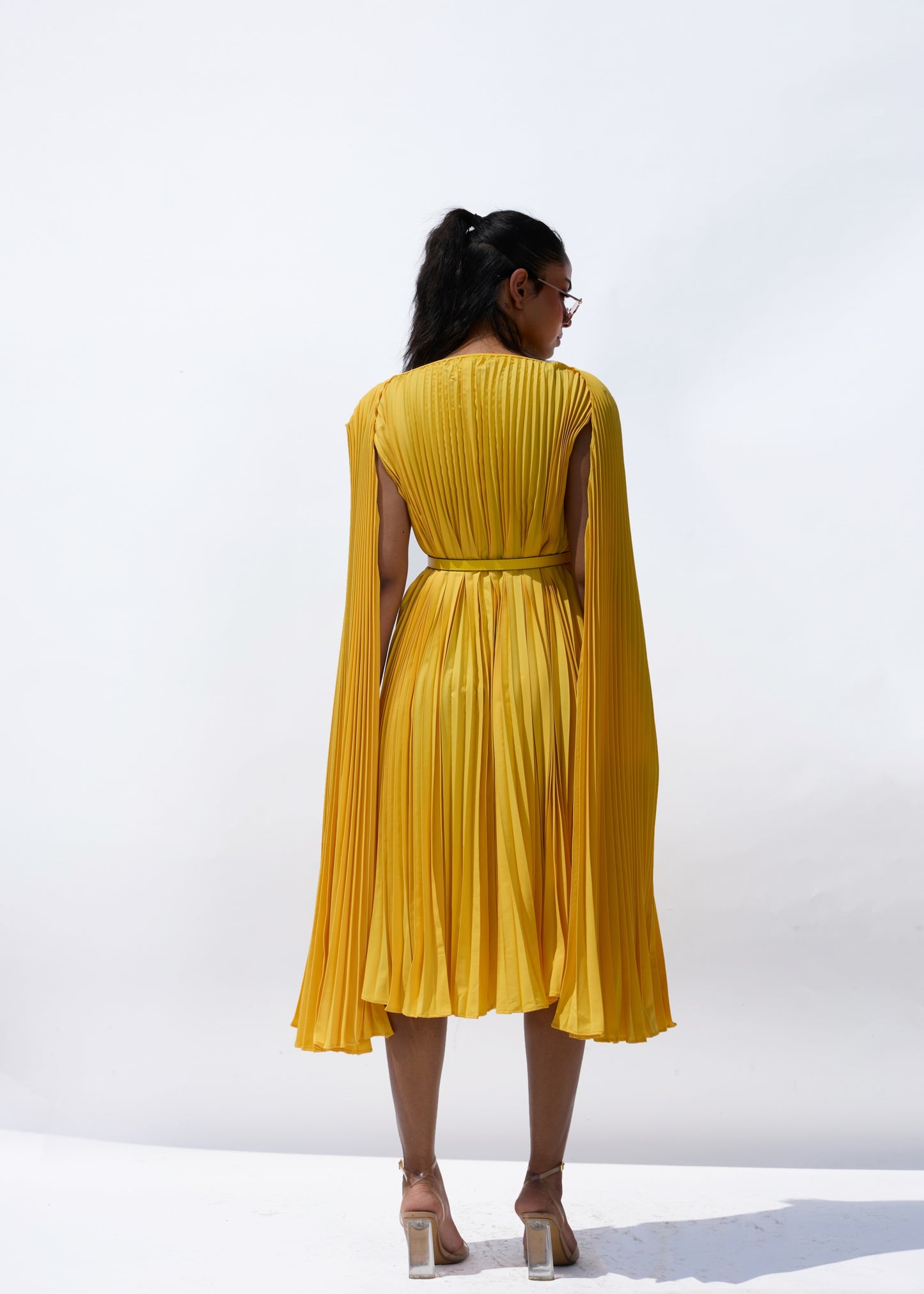 Lulu Cloak Sleeve Dress - Yellow