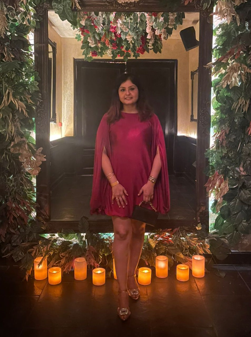 Burgundy Mini Pleated Dress M / Burgundy Burgundy Mini Pleated Dress M / Burgundy