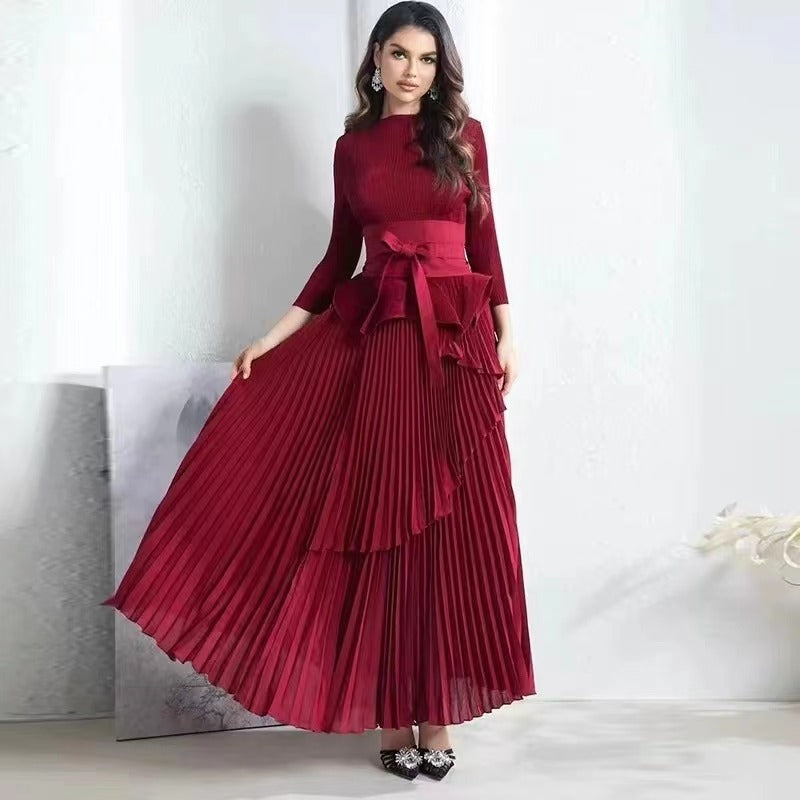 Kiara Pleated Skirt Set with Belt