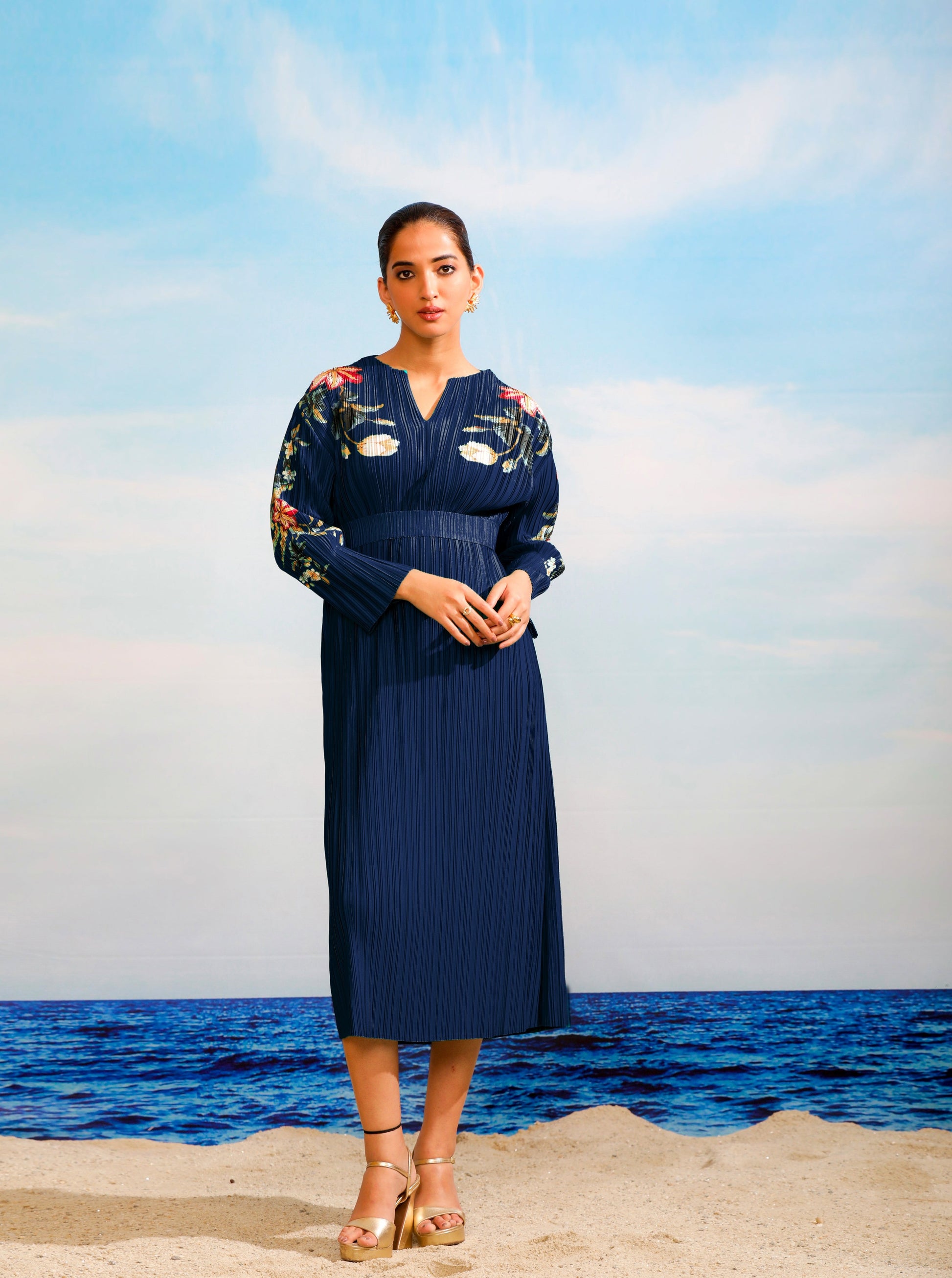 Tulip Long Dress - Navy O-Pap Style Tulip Long Dress - Navy O-Pap Style