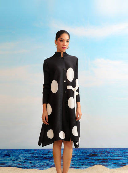 Tessa Polka Dress - Black