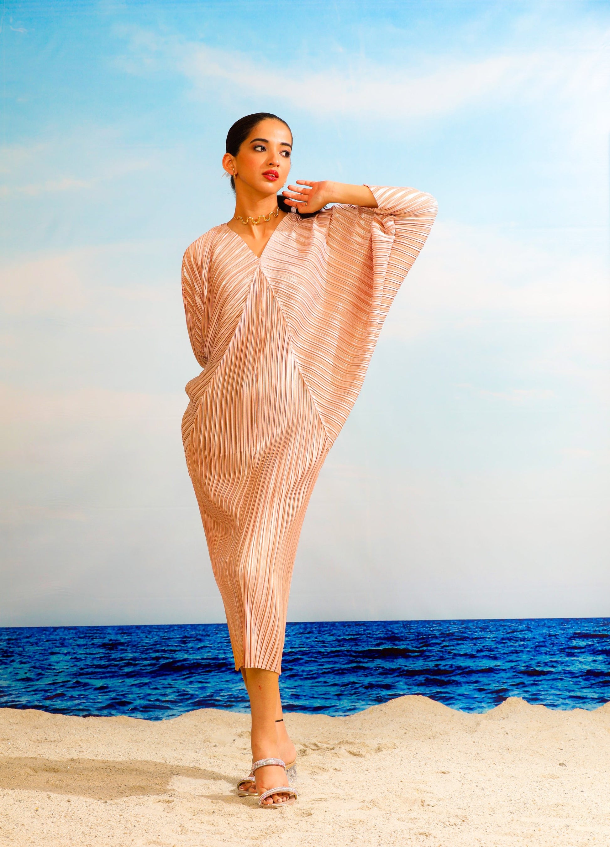 Laila Metallic Dress - Rose Gold O-Pap Style Laila Metallic Dress - Rose Gold O-Pap Style