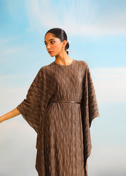 Salvia Metallic Kaftan - Cedar Brown