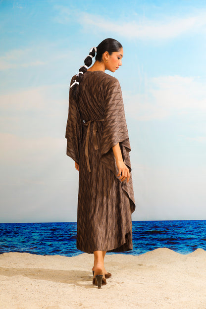 Salvia Metallic Kaftan - Cedar Brown