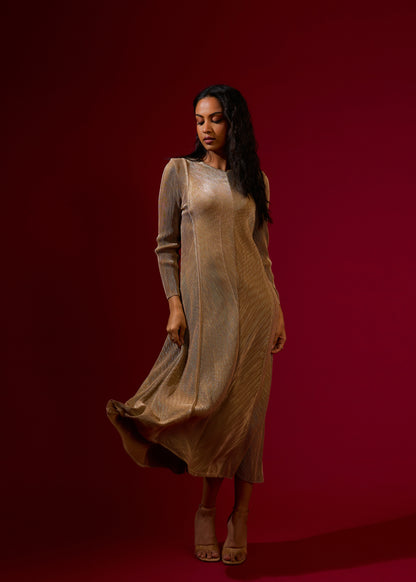 Jayden Metallic Dress - Gold