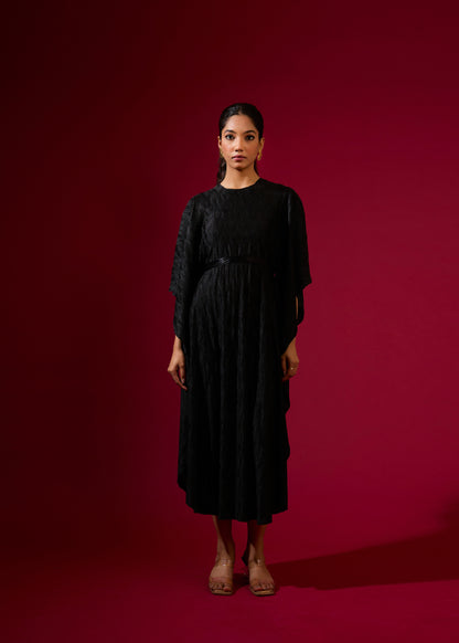 Robe plissée Flora noire