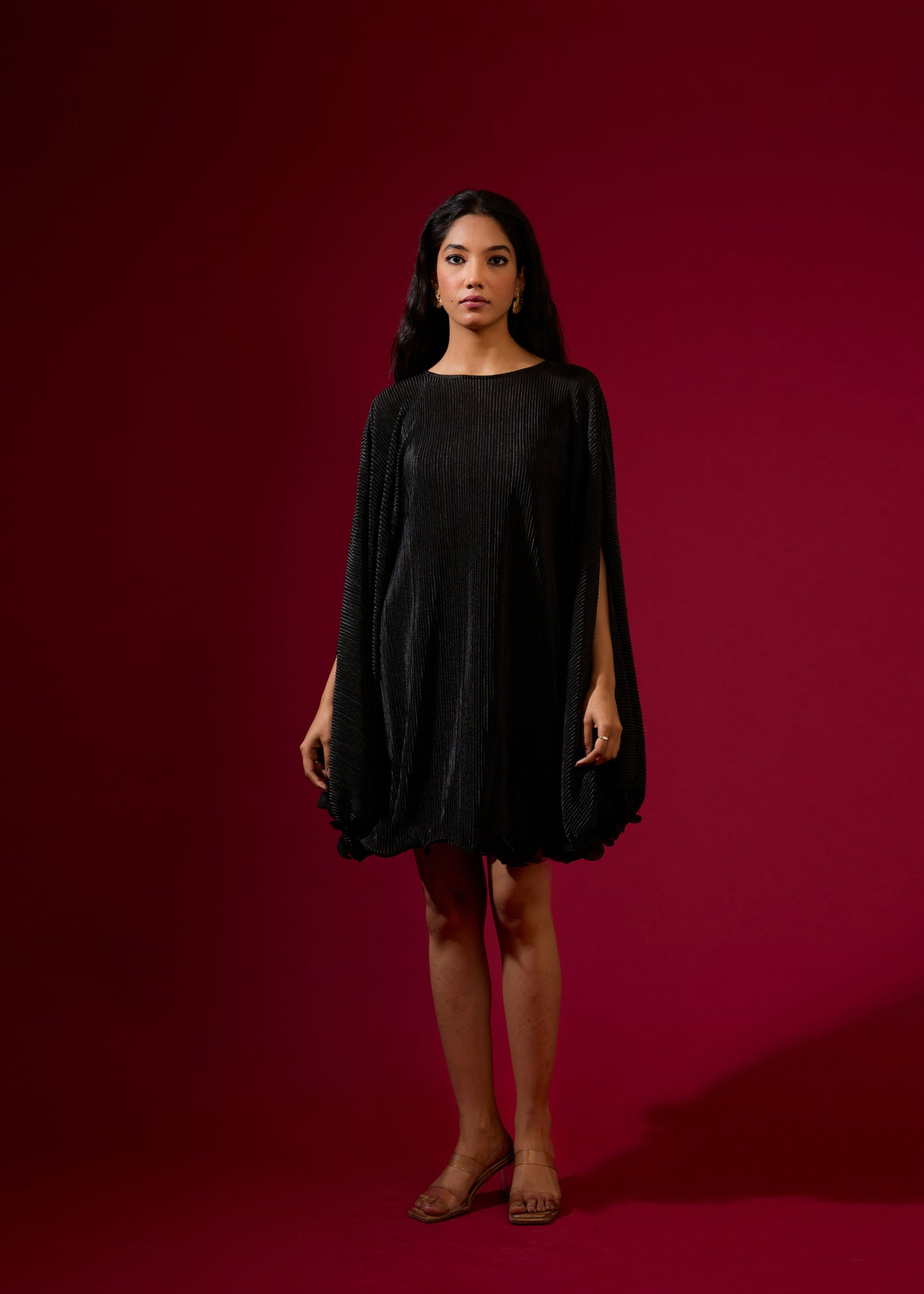 Black Mini Pleated Dress