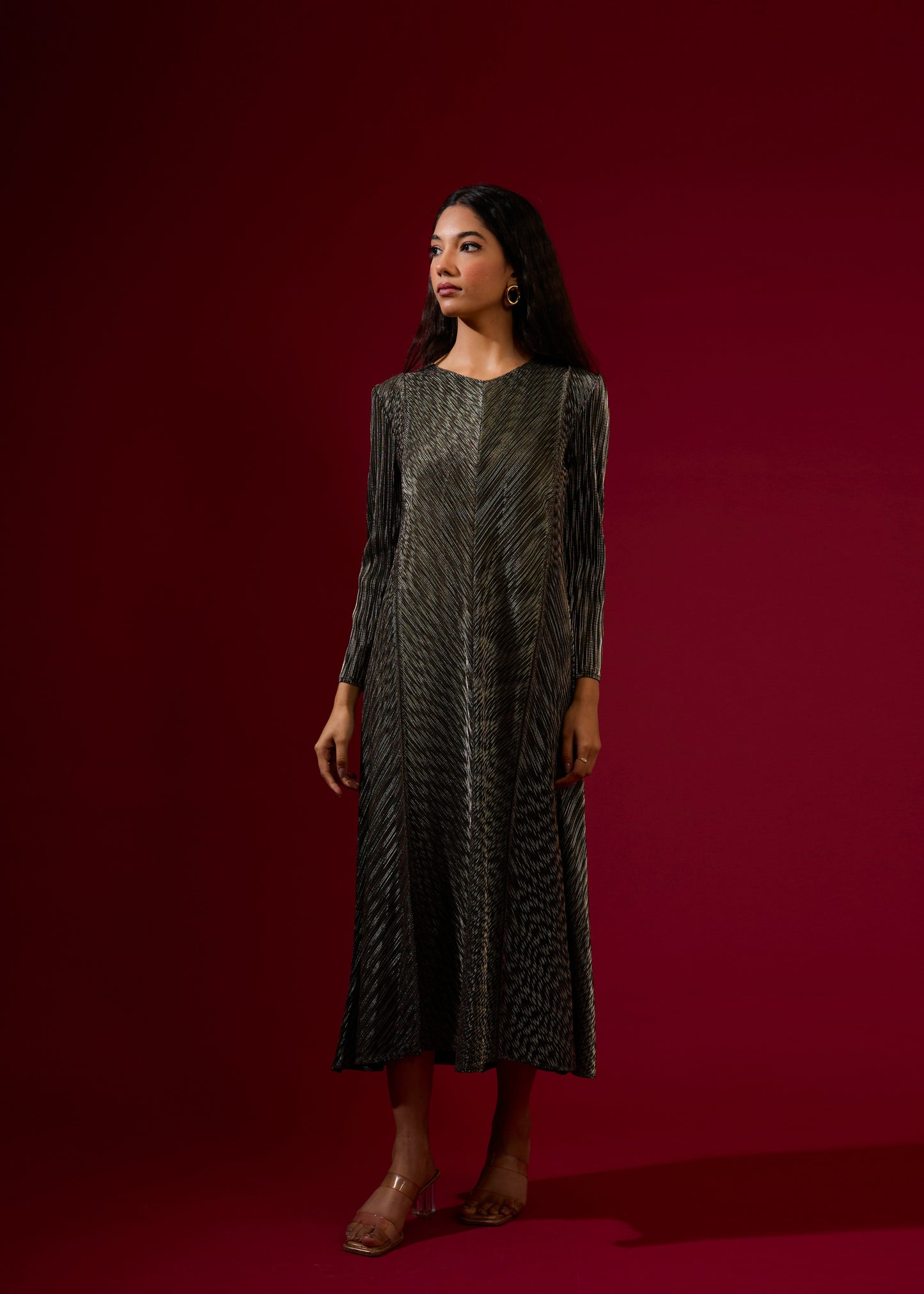 Jayden Metallic Dress - Black