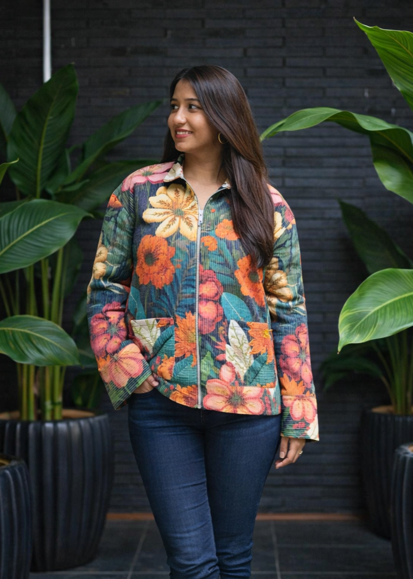 Navy Fleurina Jacket