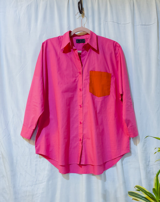 Pink oversized shirt