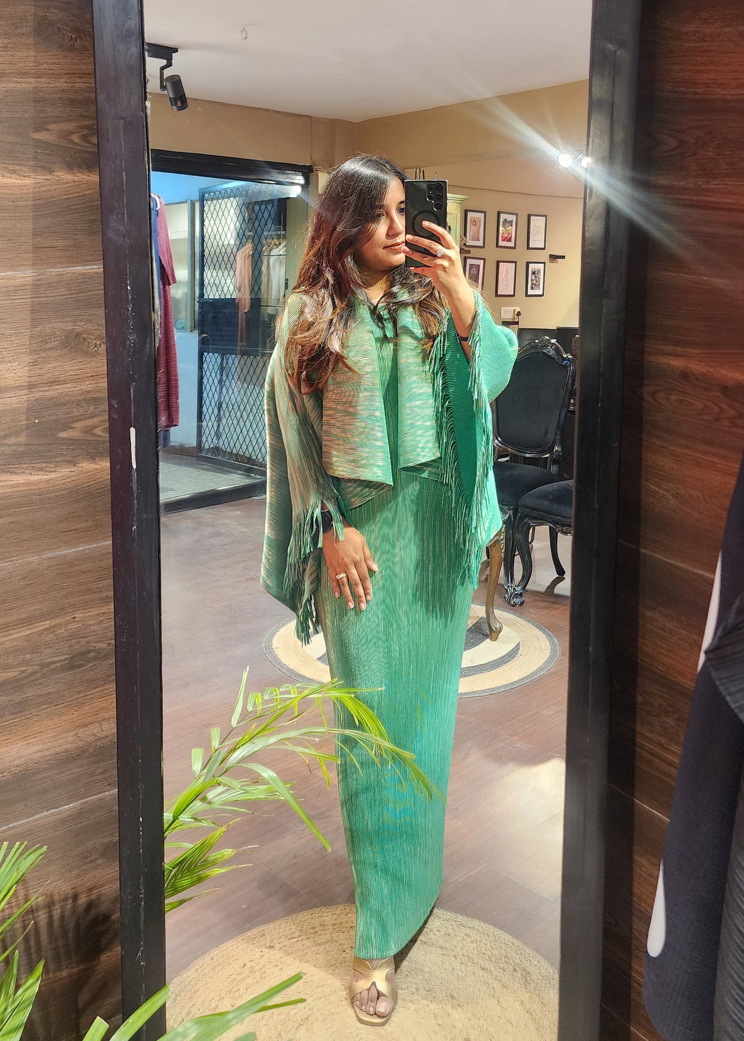 Nova Bodycon with Cape - Green