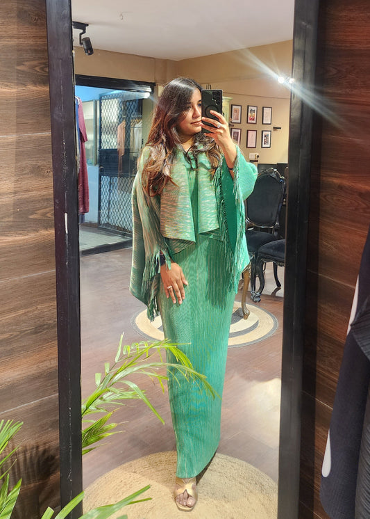 Nova Bodycon with Cape - Green