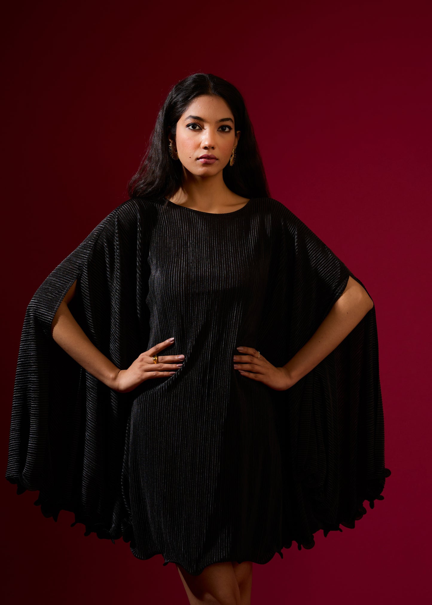 Black Mini Pleated Dress