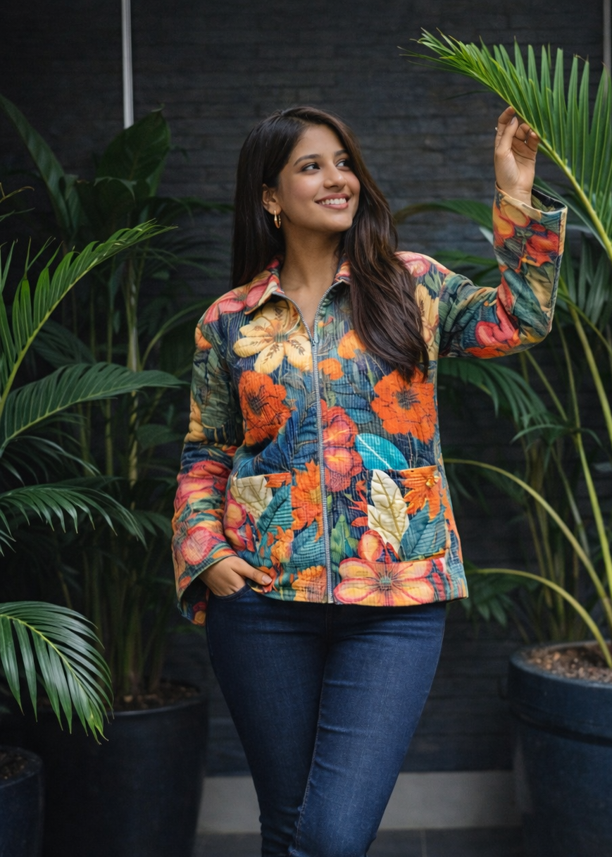 Navy Fleurina Jacket