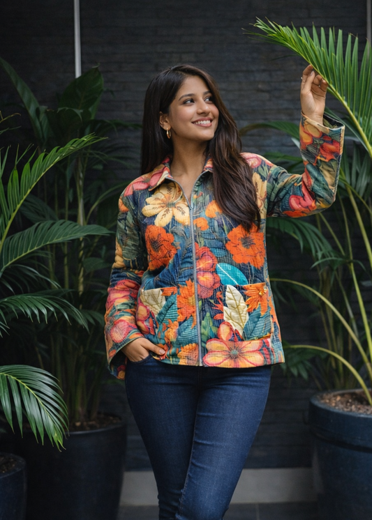 Navy Fleurina Jacket