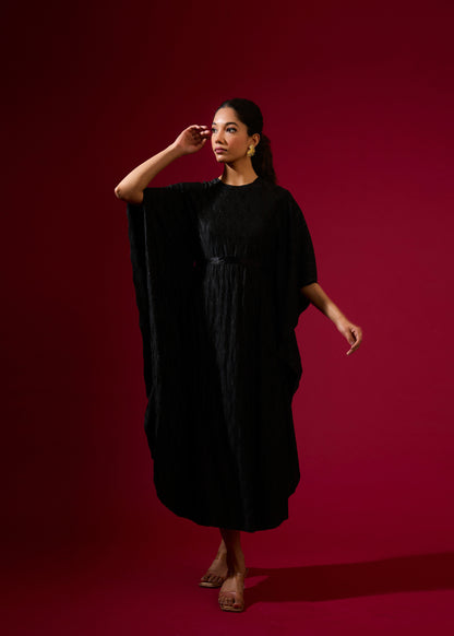 Robe plissée Flora noire