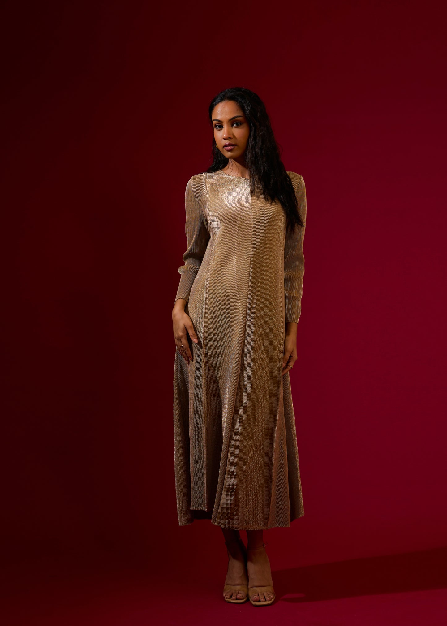 Jayden Metallic Dress - Gold