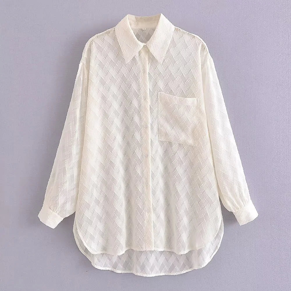 Ivory Dobby Check Shirt