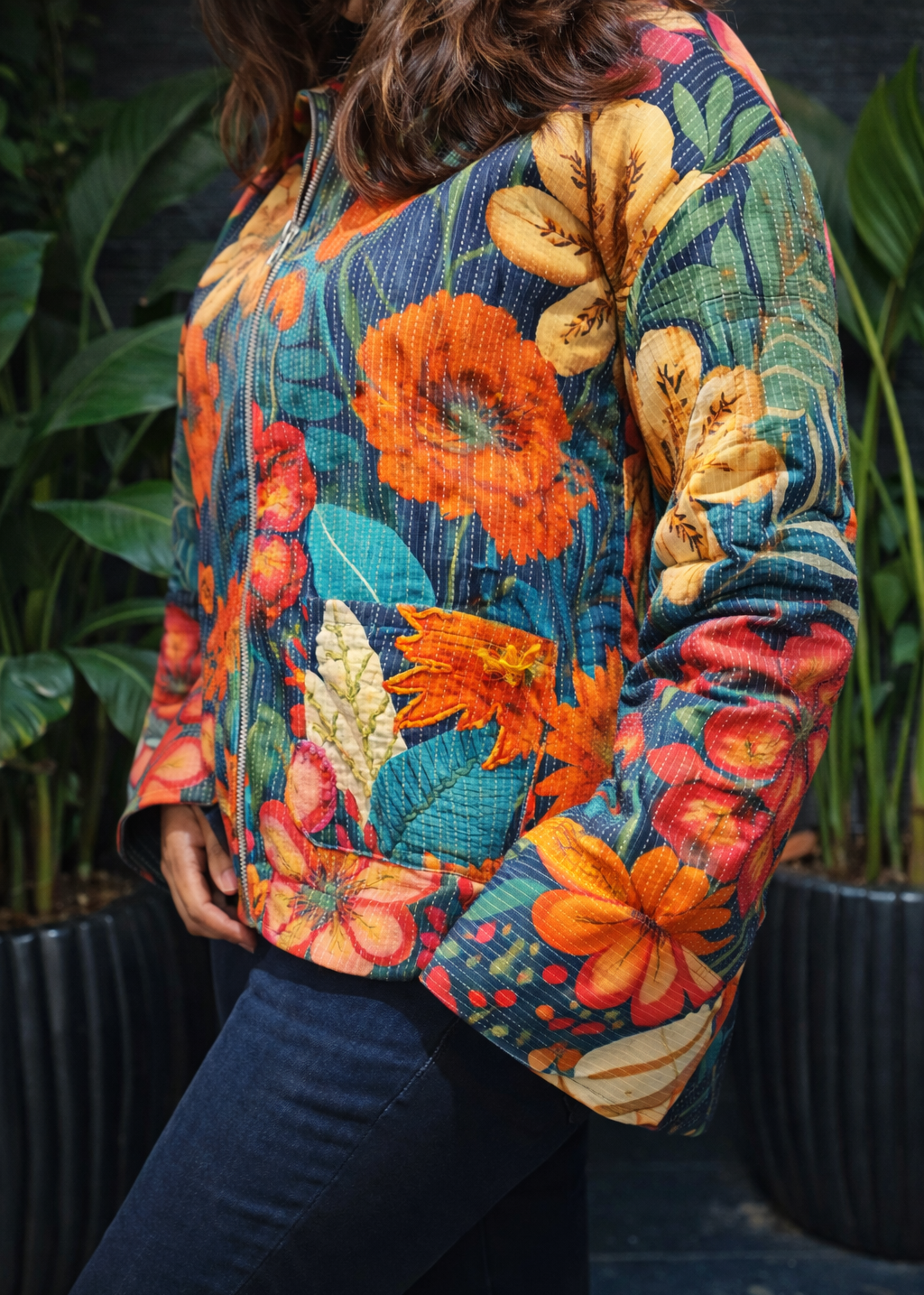 Navy Fleurina Jacket