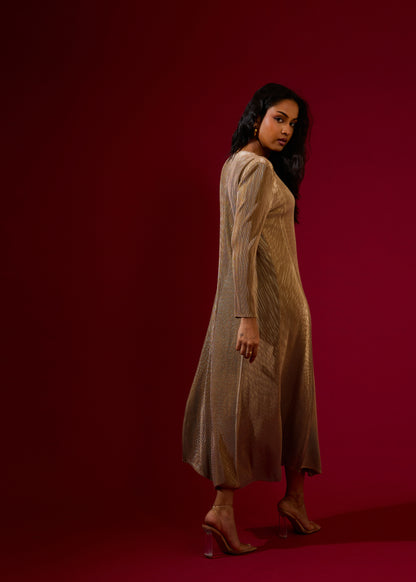 Jayden Metallic Dress - Gold