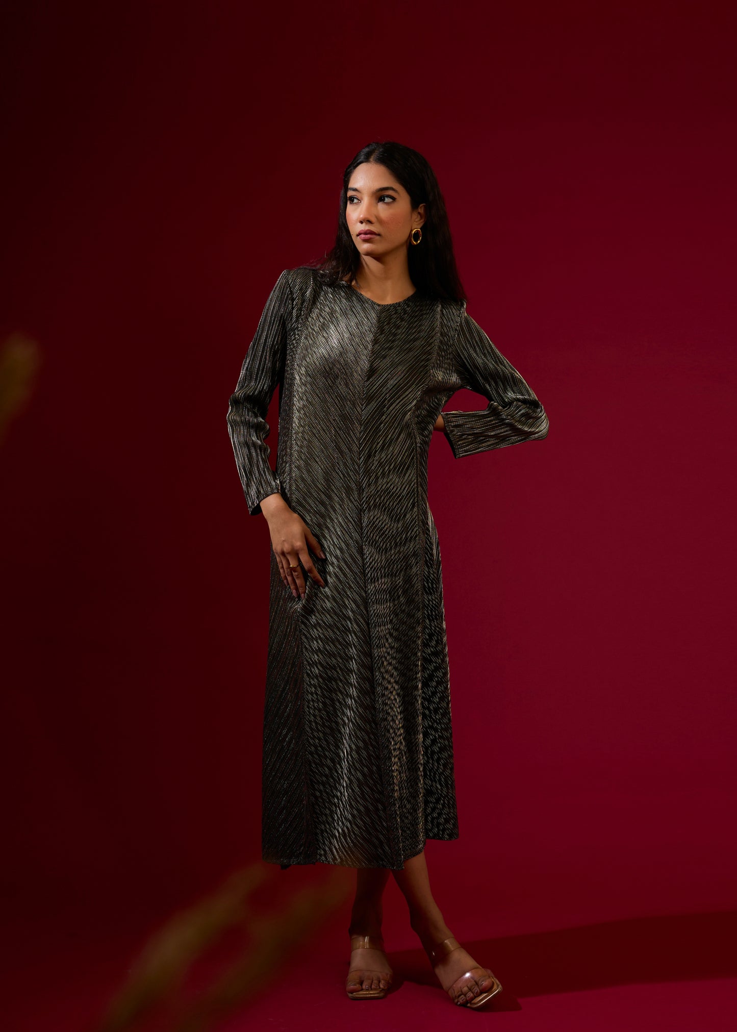 Jayden Metallic Dress - Black