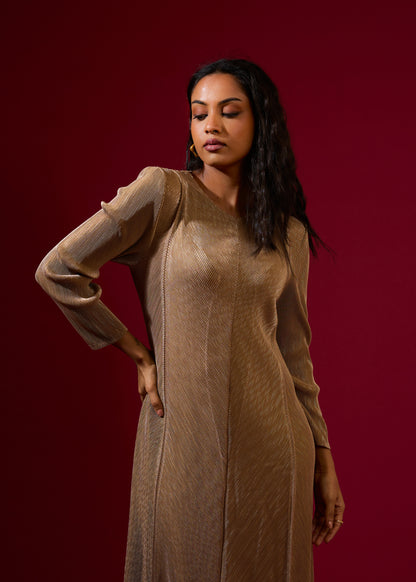 Jayden Metallic Dress - Gold