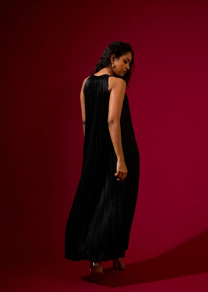 Luna Metallic Dress - Black