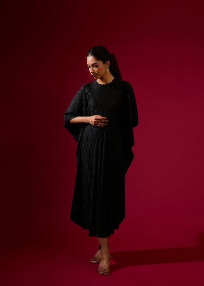 Robe plissée Flora noire