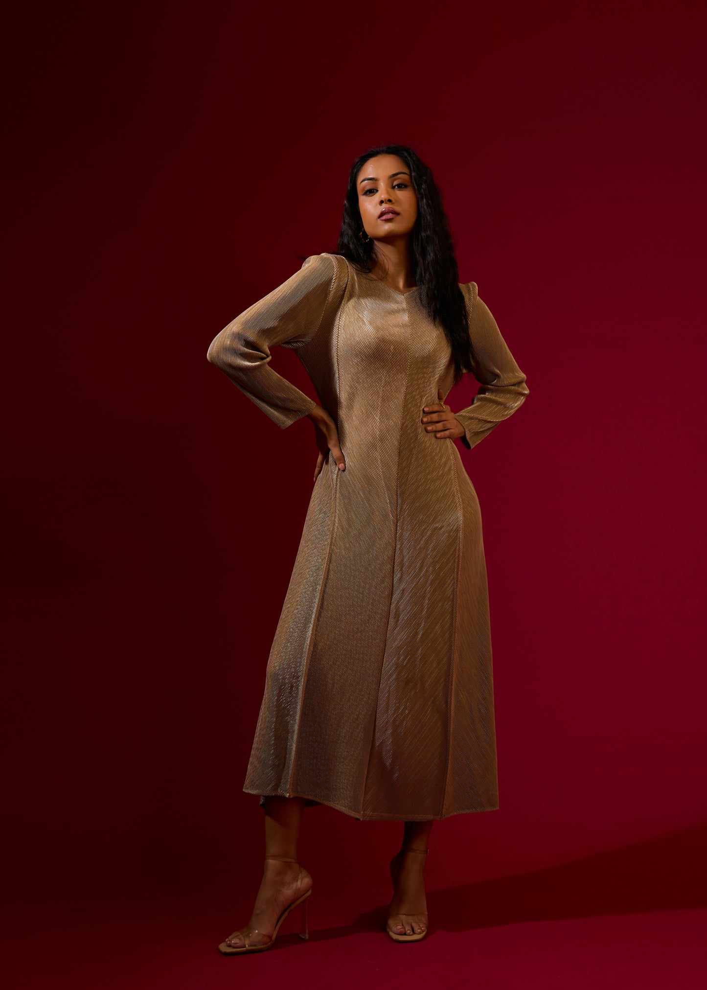 Jayden Metallic Dress - Gold