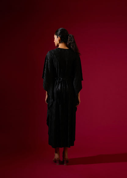 Robe plissée Flora noire