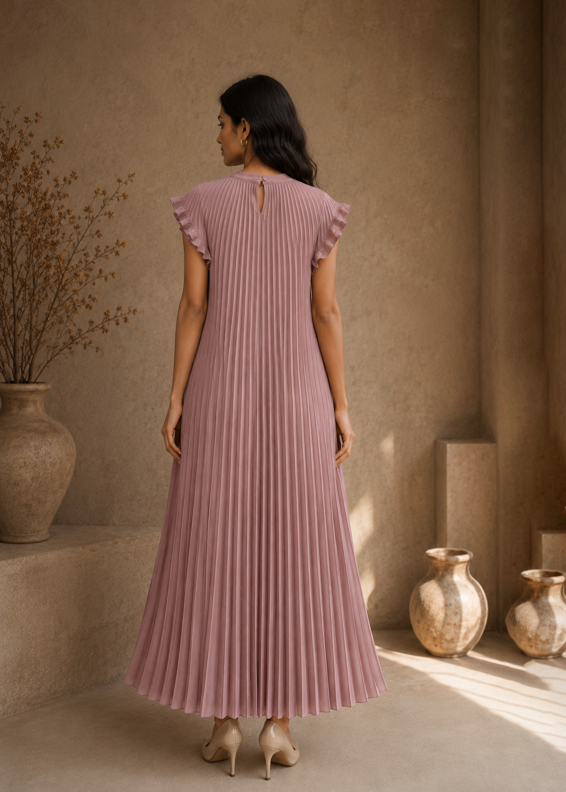 Aria Dress - Nude Pink