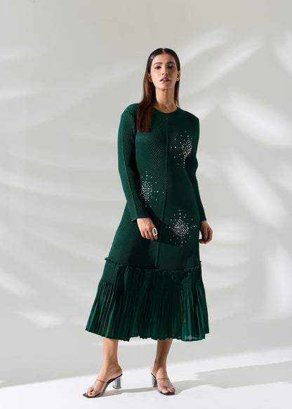 Ember Pearl Dress - Emerald Green