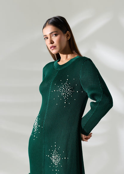 Ember Pearl Dress - Emerald Green