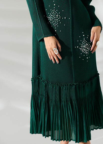Ember Pearl Dress - Emerald Green